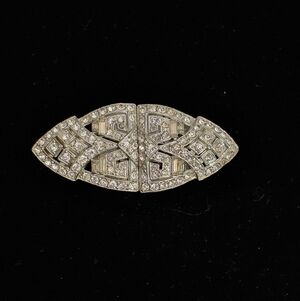 Art Deco Coro Duette Rhinestone  Brooch/ Dress Clips